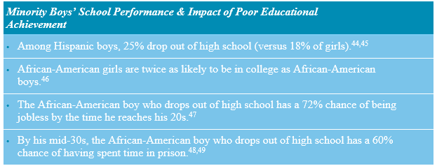 Minority boys school performance and impact