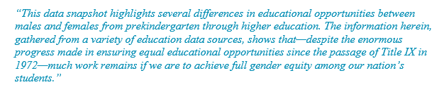 Dept of Ed Gender Equity Report start